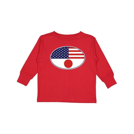 

Inktastic Japanese American Flag Gift Toddler Boy or Toddler Girl Long Sleeve T-Shirt