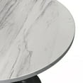 thumbnail image 4 of LeisureMod Verve Mid-Century Modern Round Dining Table with White Resin Top and Black Pedestal Base for Kitchen and Dining Room, 36 Inch, 4 of 7