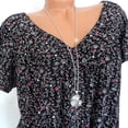 thumbnail image 2 of Plus Size Blouse for Women Fashion Casual Solid Color Printing V-Neck Short Sleeve Ruched Tunic Tee Summer Camisas De Mujer T-Shirt Tops, 2 of 4