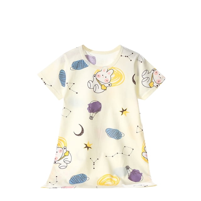 Birdeem Pyjama Fille Été Vêtements Climatisés Enfants Vêtements de Maison Enfants Pyjama à Manches Courtes Pyjama Pyjama Court