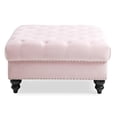 thumbnail image 3 of Maklaine Traditional Soft Plush Velvet Ottoman in Pink Finish, 3 of 5