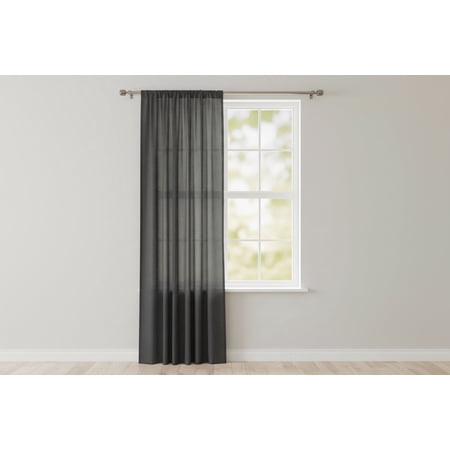 Solid Poplin Window Curtain or Photography Backdrop 58 Wide - Charcoal