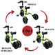 thumbnail image 2 of Triciclo 3 en 1 Plegable para Niño s Convertible a Bicicleta y Balance Bike Luz Sonido Apto a partir de 2 Años o Hasta 25 kg - Verde, 2 of 7