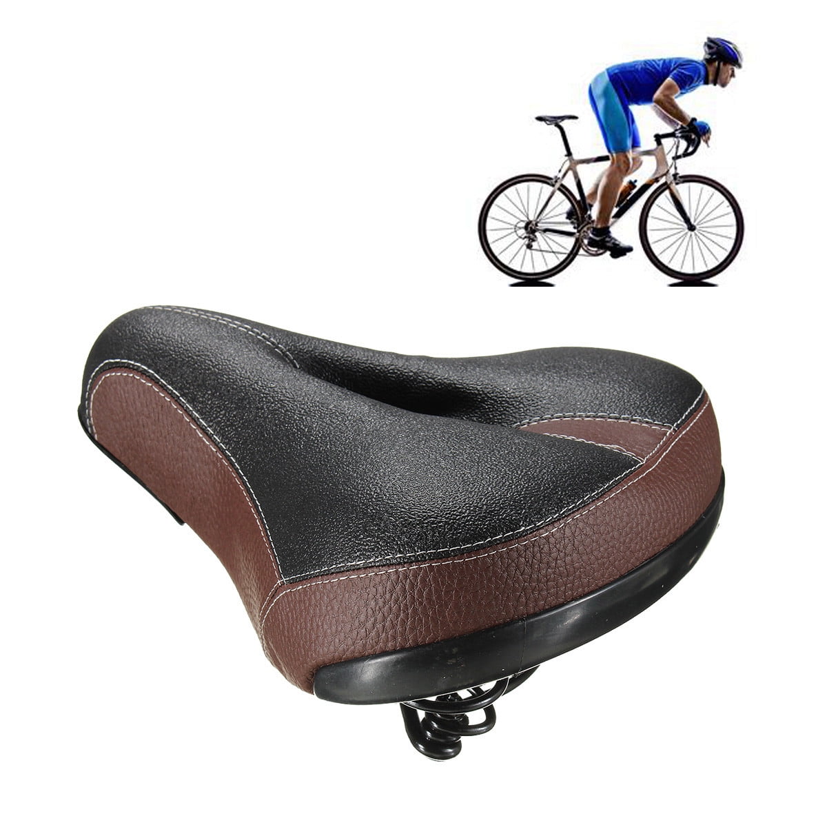 Wide Big Bum Bike Bicycle Gel Cruiser Extra Comfort Sporty Soft Pad Saddle Seat