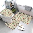 thumbnail image 3 of Bathroom Rugs Sets 3 Piece - Stamp Pattern wine Absorbent Non Slip Bath Mats, U-Shape Toilet Lid Cover, Contour Mat, Soft Washable Shower Mats Bath Rug Mat for Bathroom Tub Toilet, 3 of 7