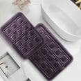 thumbnail image 3 of Clara Clark Ultra Soft Non Slip and Absorbent Bath Rug - Waffled Velvet Memory Foam Bath Mat Beige Cream Small, 3 of 5