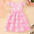 thumbnail image 2 of Girls' Dresses Fly Sleeve Valentine Day Prints Dress Dance Party Dresses Girl's Essential Dresses,Size 7-8 Years, 2 of 4