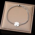 thumbnail image 2 of Creative Personality Retro Love Clover Titanium Steel Bracelet, 2 of 2