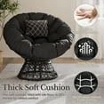 thumbnail image 5 of Indoor Papasan Chairs with Thick Tufted Cushions and Frame, Swivel Wicker Ergonomic Lounge Reading Chairs for Living Room, 5 of 9