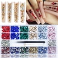 thumbnail image 1 of Diamantes de imitación para uñas Anower, 3820 unidades, rojo, verde, azul y dorado, 1 of 6