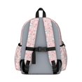 thumbnail image 3 of White Cat and Flower Pink Pattern Cute School Backpack with Padded Back and Adjustable Shoulder Straps 13.4"x11"x4.7", 3 of 5