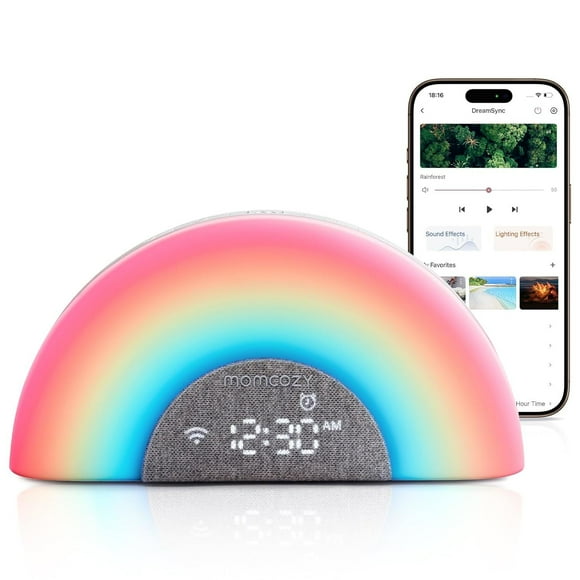 Momcozy Máquina de Sonidos Para Dormir al Bebé Adultos, 34 Sonidos para Dormir y Luz Nocturna con Control por APP Máquina de Ruidos Blancos, Wn05