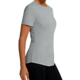 thumbnail image 3 of ZQUUVOU Women's Sun Shirts Short Sleeve Ice Silk Sun Protection Top Solid Crewneck Cooling Breathable Lightweight Shirts Gray, 3 of 7