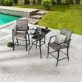 thumbnail image 2 of Patio Festival Metal 3-Piece Outdoor Dining Set in Black/Gray, 2 of 7