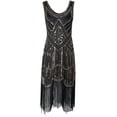 thumbnail image 1 of Vestido Flapper de los años 20 para mujer, vestido largo con flecos, disfraz de Gran Gatsby, vestidos vintage con cuentas y lentejuelas de los años 20, 1 of 2
