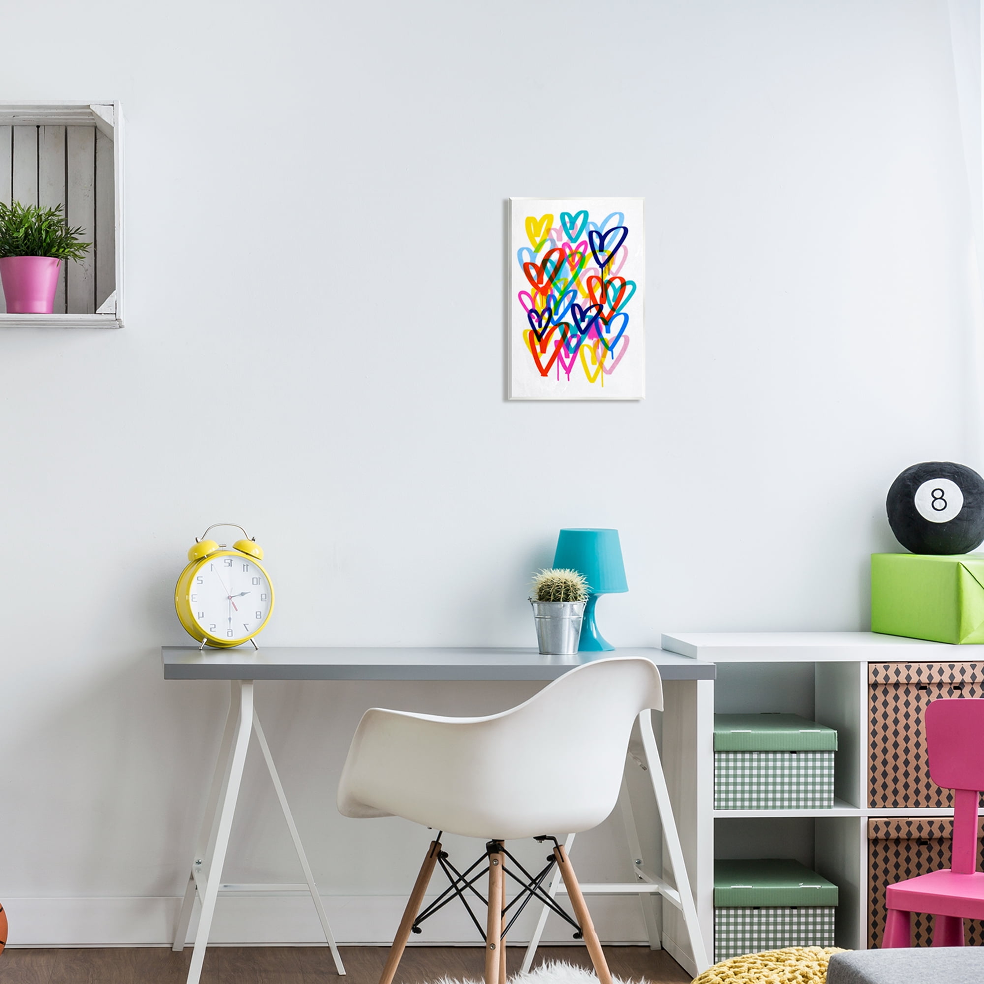 Stupell Industries Modern Urban Hearts Abstract Painting Unframed Art Print Wall Art, 10 x 15