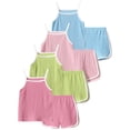 thumbnail image 3 of Fdqin Girls Summer Clothes 8 Pcs Cami Tank Top and Shorts Beach Sets Casual Summer Outfits for Kid Red Green Pink Blue 6 Years, 3 of 8