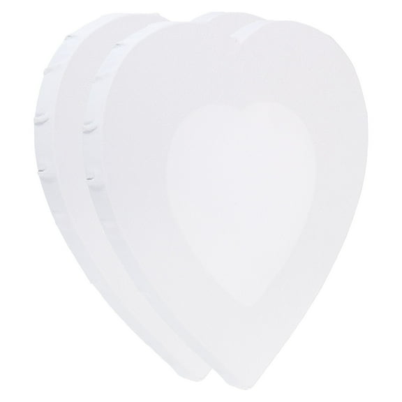 Uxcell Painting Canvas Panels, 2 Pack 8x8 Inch Heart Shape Wood Frame Blank Art Board Panels, White