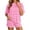 *Pink, variant on Binmer Women's Striped 2 Piece Pajama Set ,Short Sleeve Crew Neck Top and Lounge Shorts with Pockets Beige,L