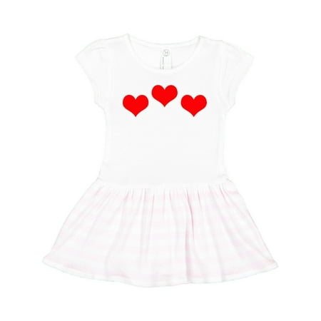 

Inktastic 3 Red Hearts Gift Toddler Girl Dress