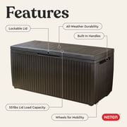 Keter Springwood 80 Gallon Durable Resin Outdoor Deck Box Storage Organizationn, Brown