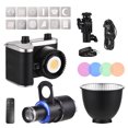 thumbnail image 2 of Lámpara de fotografía YONGEER Portable 100W Focusing Video Light COB Light Photography Luz continua 2800K-6500K Regulable con Snoot cónico óptico para modelado de luz 4pcs Filtros de color 12pcs Tarje YONGEER Lámpara de fotografía, 2 of 7