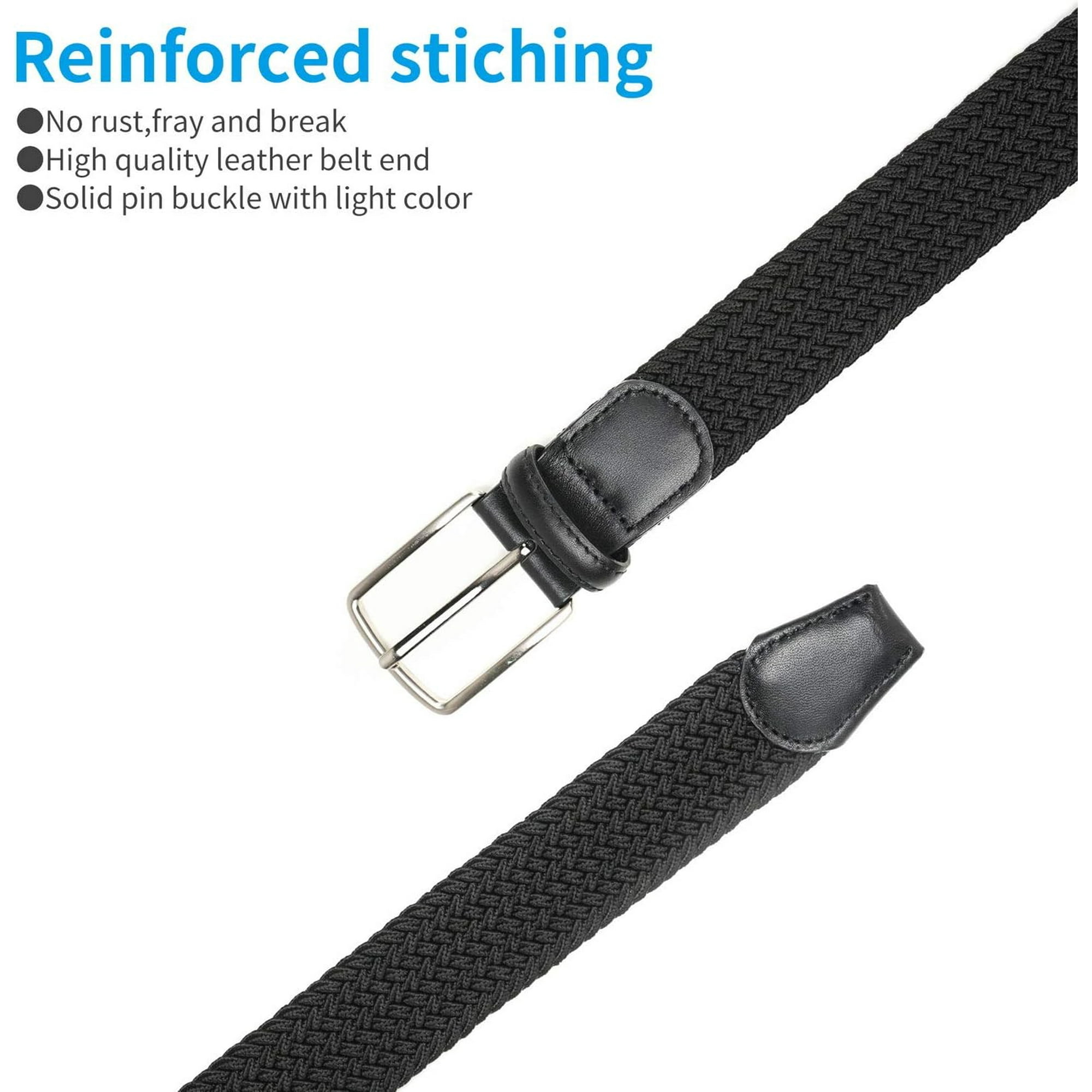 shiyou-Elastic Braided Stretch Belt for Men Big and Tall 48 to 50