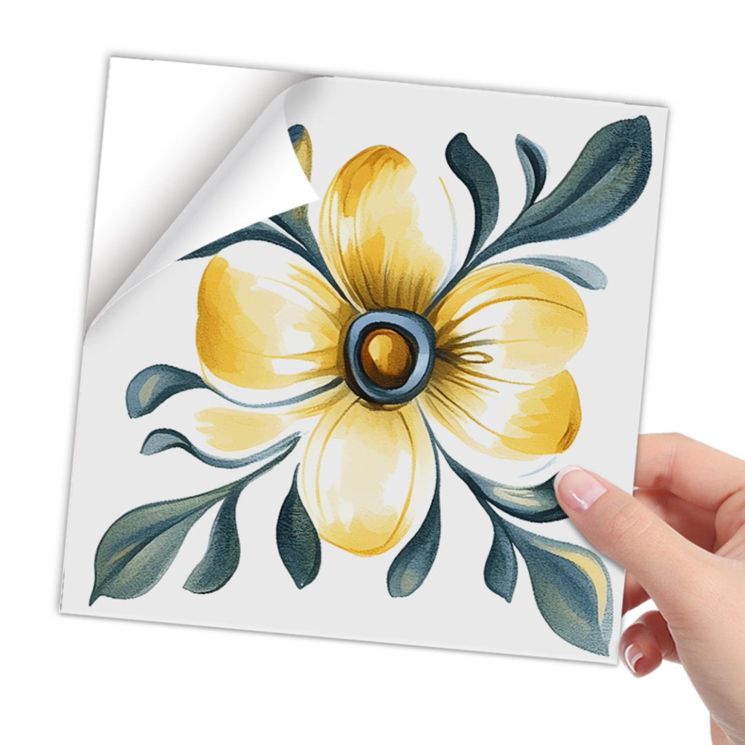 30 Pcs Kitchen Backsplash Tile Wall Sticker 7.87"x7.87" Removable Waterproof DIY Flowers Decals Peel and Stick Tiles Mural