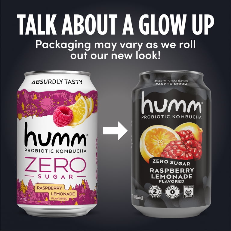 Humm's Healthy Energy Natural Kombucha Juice, Raspberry Lemonade