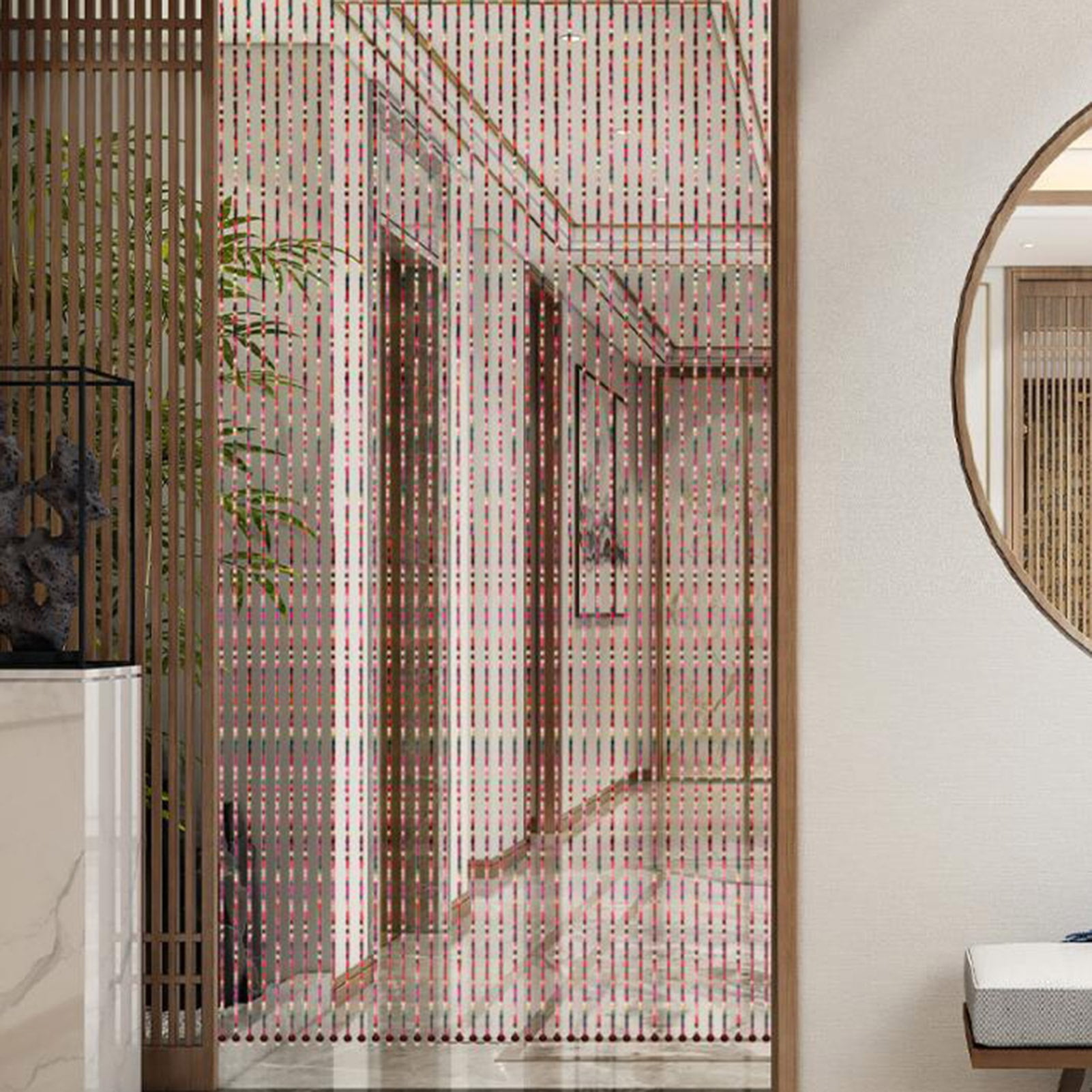Wood Beaded Curtains,Divider Strip Tassel Beads Curtain,Hanging Room Divider Beads Decorations Panels for Doorway Window Living Room Bedroom Decor