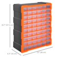 thumbnail image 2 of Plastic Screw Organizer Storage Cabinet for Garage, 60 Drawers Parts Organizer Desktop or Wall Mount Storage Container for Hardware, Parts, Crafts, Beads, or Tools, Orange, 2 of 7