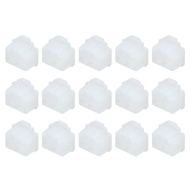 15 piezas de tapas de cubierta de ducto RJ11, tapones de silicona protectores para conector de teléfono, coaxial, conector hembra RJ11, transparente