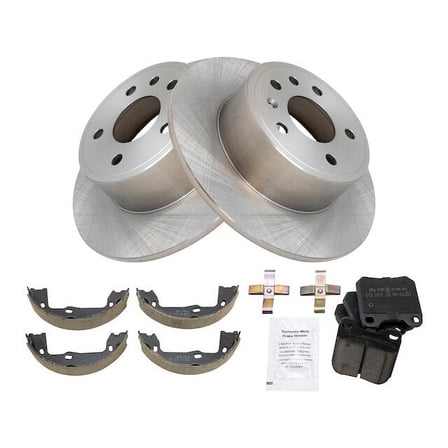 Rear Brake Pad Rotor and Parking Brake Kit - Compatible with 2001 - 2003 Saturn L200 2002