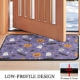 thumbnail image 3 of Happy Halloween Pumpkin Front Door Mat Anti Slip Evil Pumpkin Ghost Welcome Mat Retro for Entry Floor Mat Set Living Room Bedroom Bathroom Crystal Velvet 30x17 Inches, 3 of 7