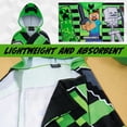 thumbnail image 4 of Poncho con capucha para niños de Minecraft, color verde, de 6 a 14 años, 4 of 6