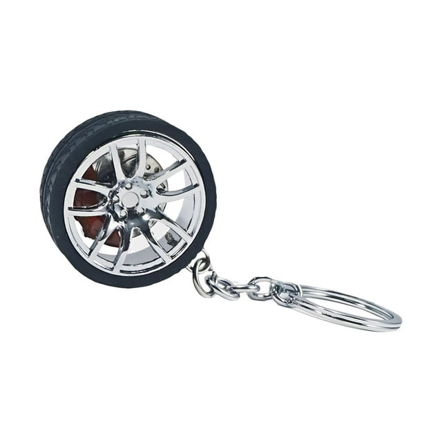 koolsoo Mini Cute Tire Keyring Creative Automobile Car Parts Model Key Chains Lovers White