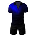 thumbnail image 2 of Vedolay Short Sets For Men Casual Summer Summer Outfits for Men Stylish Printed Tracksuits Sport Summer Short Sleeve and Shorts Set for Men,Black XXL, 2 of 3