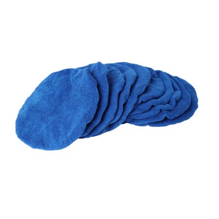 Unique Bargains 9-10 Inch Dark Blue Mircrofiber Car Wax Polishing Pad Cover 10Pcs