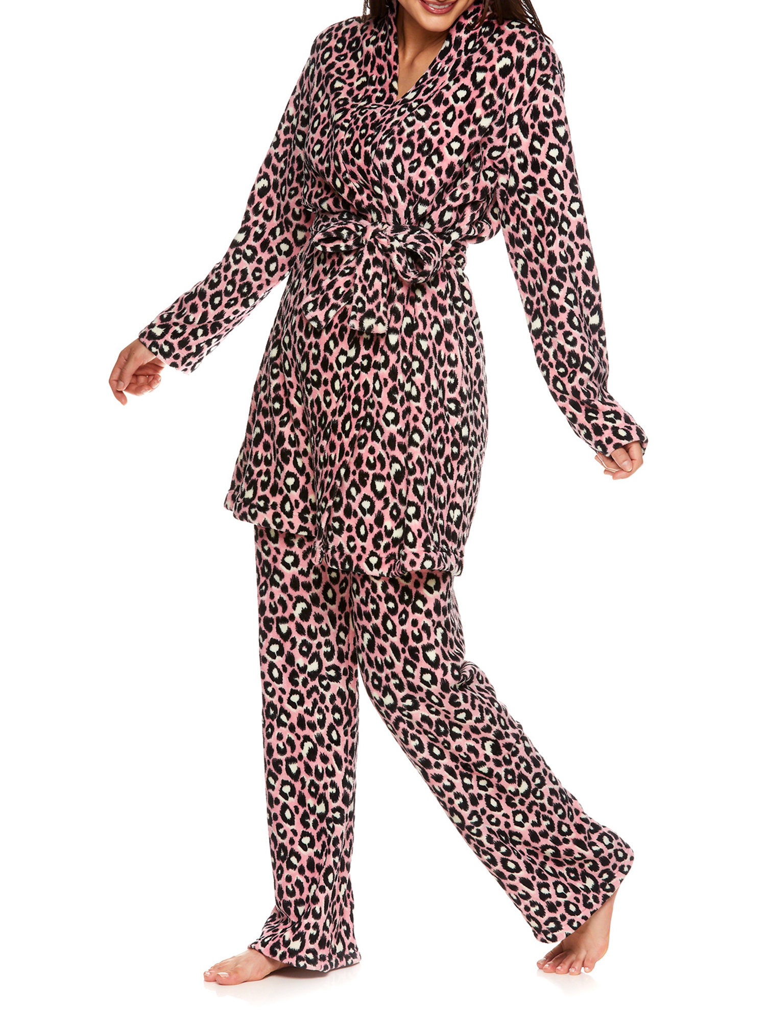 Sleep & Co. Women's & Women's Plus Plush Robe and Pajama Pant 2pc Set - image 4 of 6