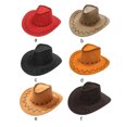 thumbnail image 2 of Chapeau de Cowboy Portable Mode Western pour Adultes Randonnée Voyage Banquet Cosplay Large Bord Capuchon Décor Jaune, 2 of 7