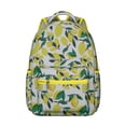 thumbnail image 1 of Lemon Pattern Students Backpack Cute Yellow Fruit School Bag with Vintage Floral Design, Comfortable and Durable, 1 of 3