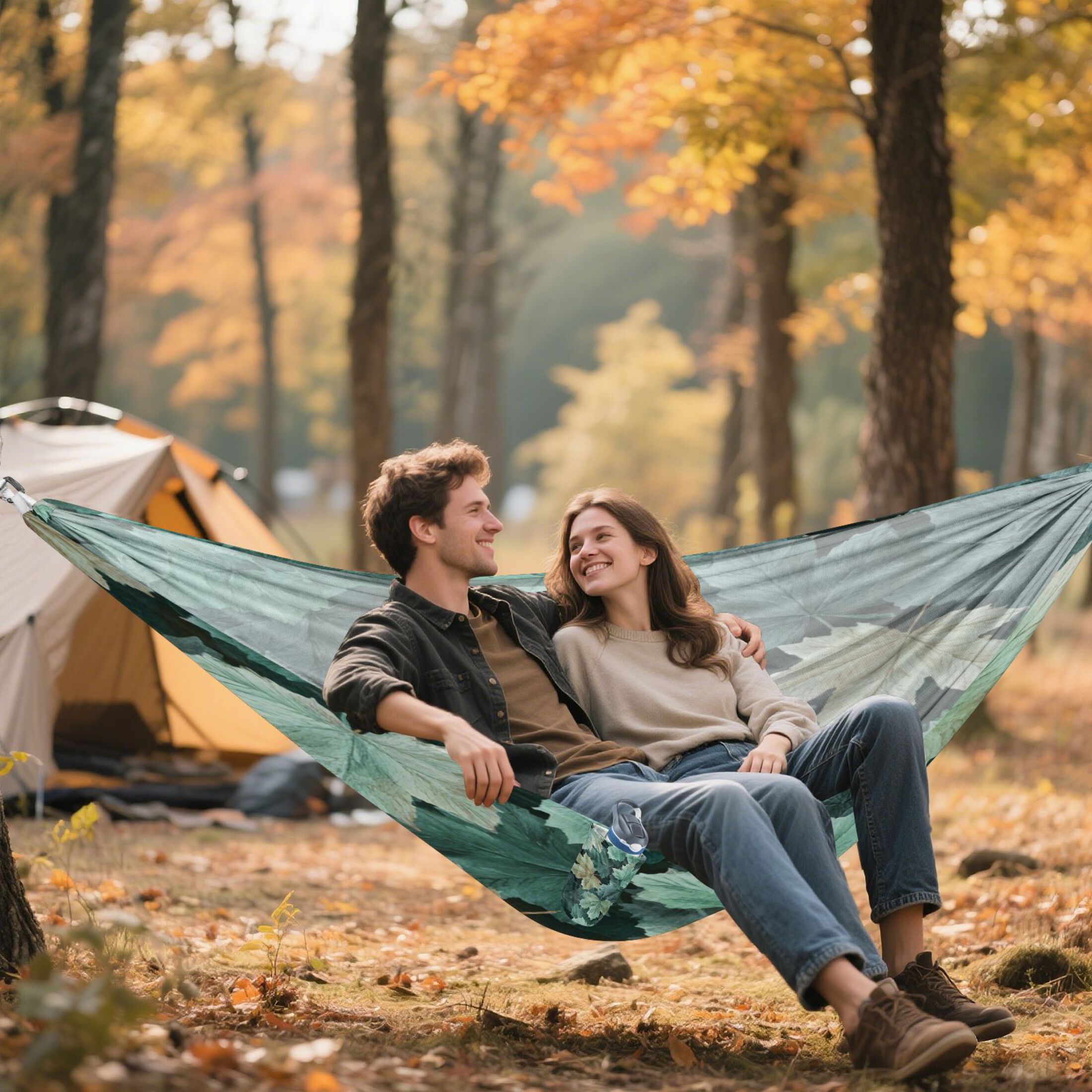 Hammock Camping Hammock Nylon Portable Hammock Travel Camping Hammock Blue Maple Leaf