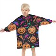 thumbnail image 3 of Colorful Halloween Pattern Blanket Hoodies for Kids 6-13YR Oversize Wearable Blanket Hoodies for Boys Girls Teens, 3 of 7