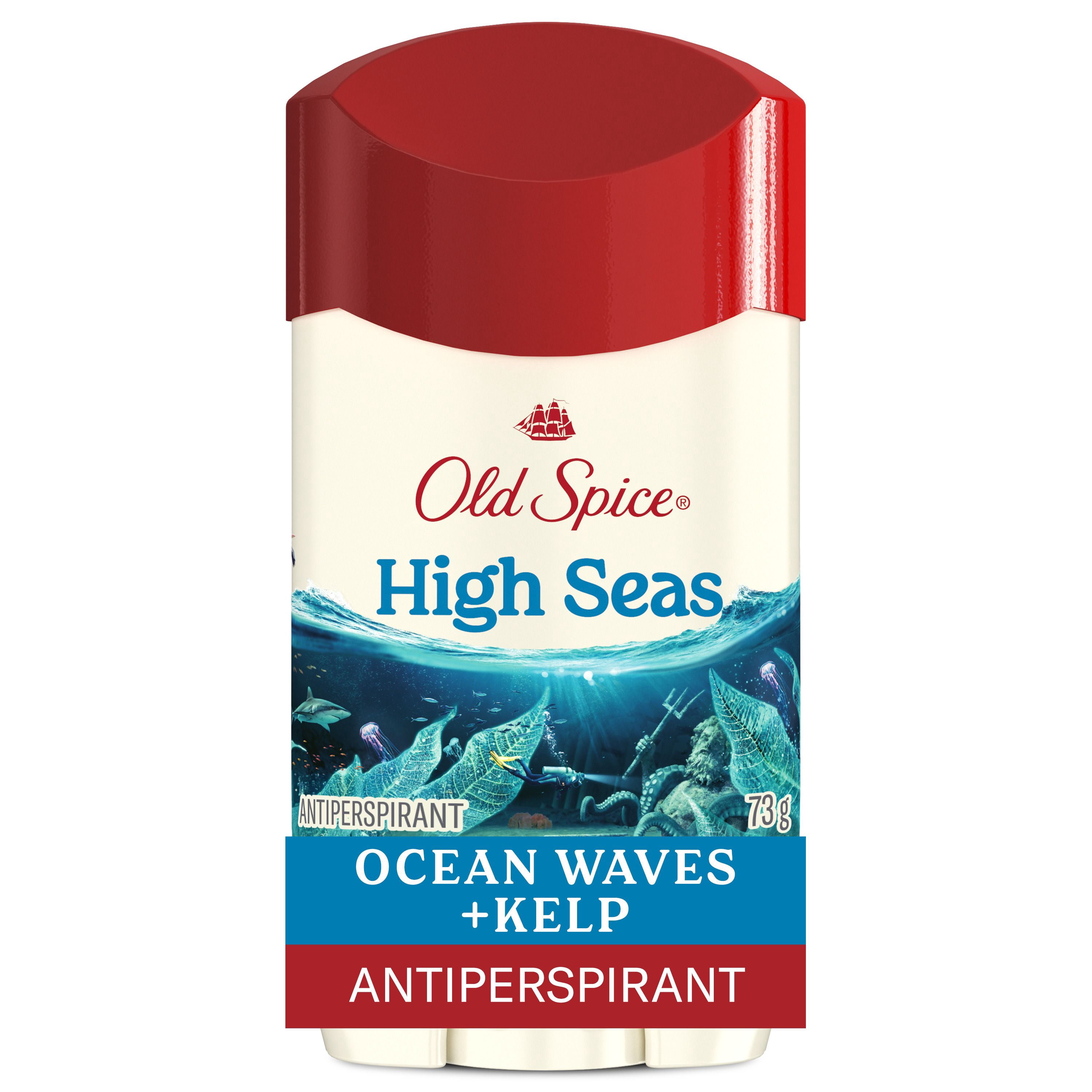 Antisudorifique et désodorisant Old Spice pour hommes, High Seas, parfum de vagues océaniques et algues, fraîcheur durable 24/7