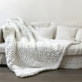thumbnail image 3 of Acrylic Knitted Thick Multicolor Rough Blanket Woven Hand Knitted Sofa Bed Blanket Autumn/Winter Blanket, 3 of 5