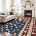 thumbnail image 2 of Non-Slip Rug Pad Rugs Vintage American Flag Wood Grain Rectangle Area Rugs 5x7Ft Soft Carpet Pads for Living Room Kids Room, Ocean Starfish Star and Stripe, 2 of 9