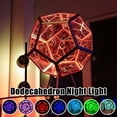 thumbnail image 4 of 3D Infinity Dodecahedron Light, Cool Space LED Night Lamp,Furniture Decoration Table lamp Party Atmosphere with Base, 4 of 10