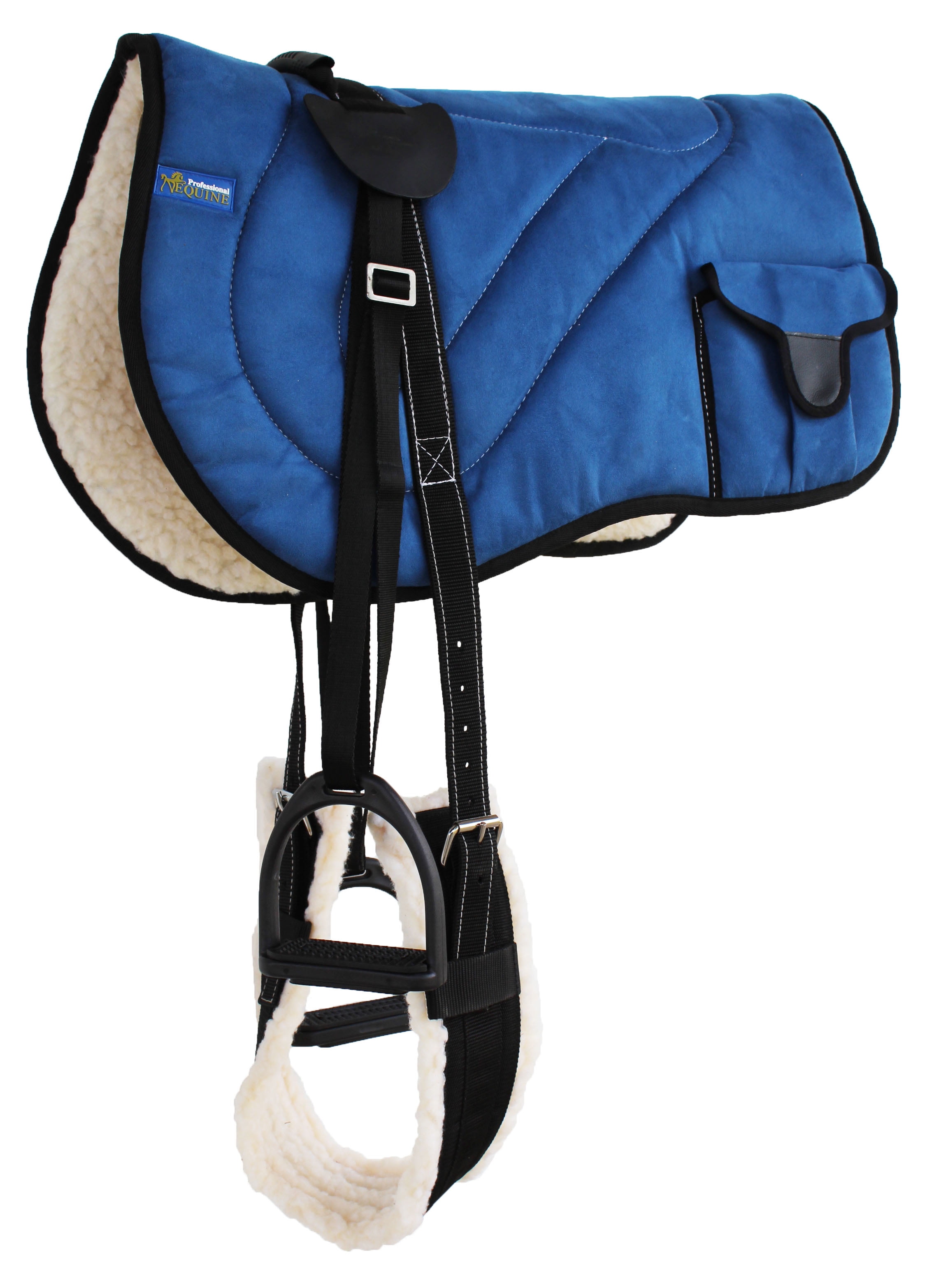 Horse Western Trail Fleece Padded Adjustable Bareback Saddle Pad Girth 39193