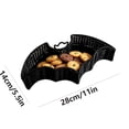 thumbnail image 3 of Cififendec Halloween Bat Serving Tray, 11"×5.5", Black Rattan Style Storage Basket for Candy Snack Tabletop Party Table Centerpiece, 3 of 5