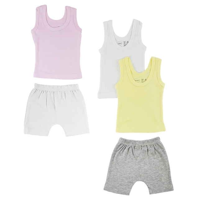 Las niñas de camisetas sin mangas y pantalones Cortos - Medio Bambini CS_0332M